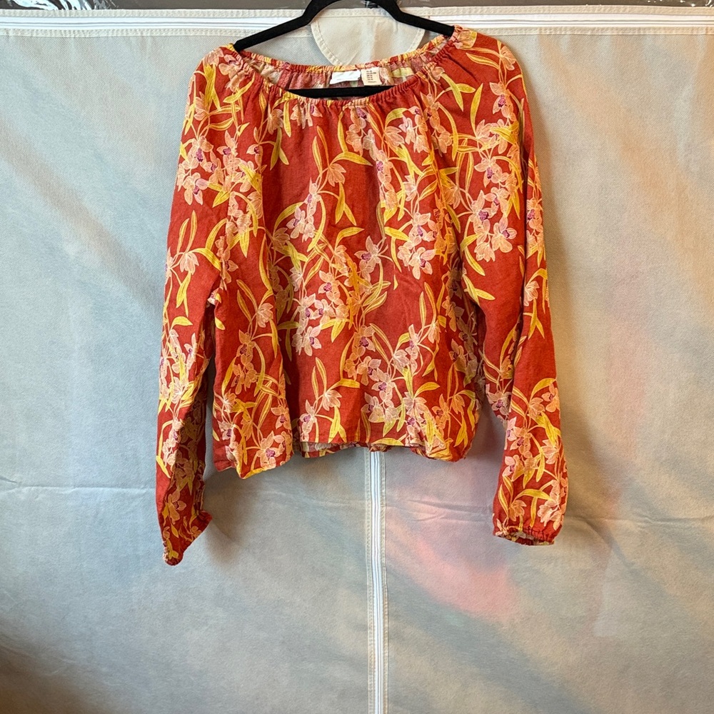 Rachel Zoe Floral Blouse in Orange and Yellow